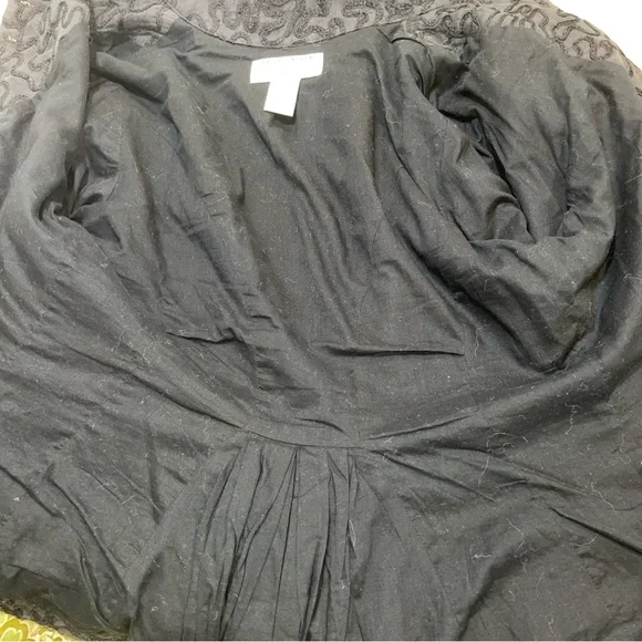 Vintage RALPH LAUREN Silk Blend Exquisite Beaded Smokey Black Button Blazer M